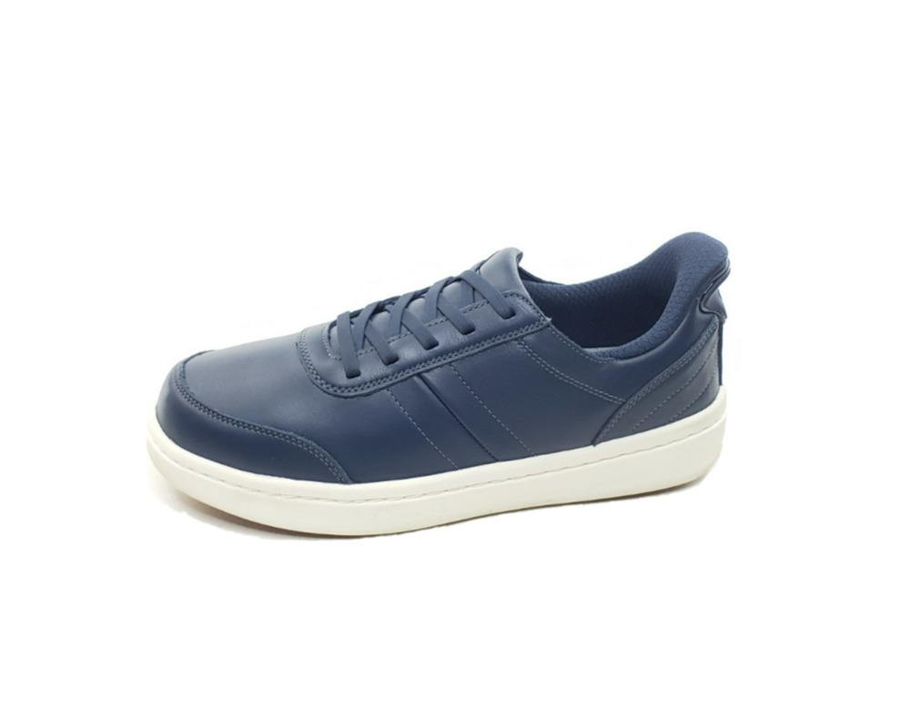 Orthofeet Wander Womens Hands-Free Comfort Sneakers Navy Leather Size 10